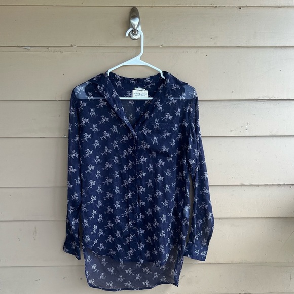 Denim & Supply Ralph Lauren RL Boyfriend Sheer Floral Button Down Shirt Size XS - Picture 1 of 5